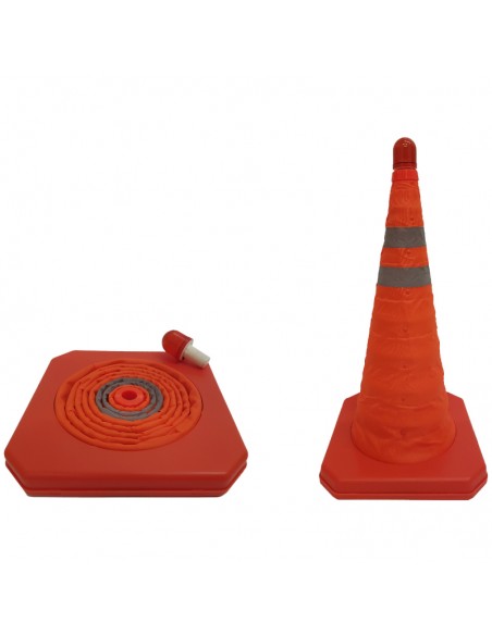 CONO 70CM PLEGABLE LUZ C/LUZ Y 2 BANDAS REFLEX 90302