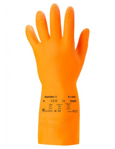 GUANTE LATEX NARANJA ALPHATEC 87955...