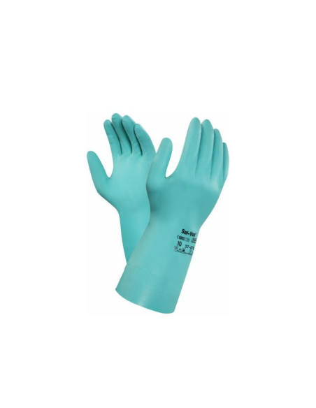 GUANTE NITRILO ALPHATEC SOLVEX 37675 FLOCADO (12X12)