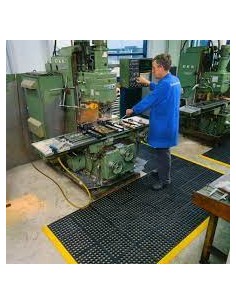 ALFOMBRA ANTIFATIGA CUSHION EASE NEGRO 550 91X91 PERFORADA 2