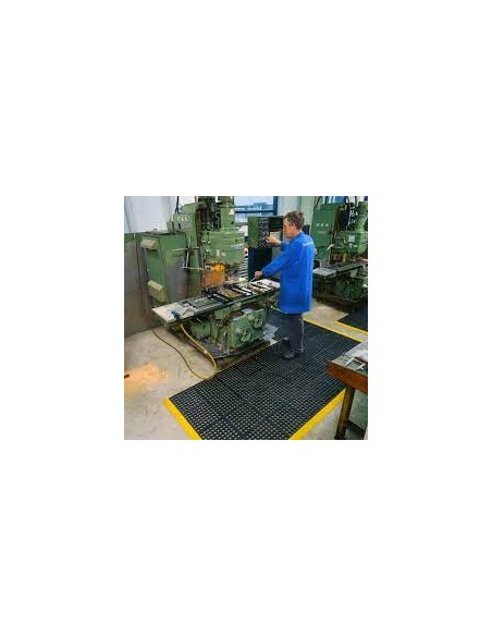 ALFOMBRA ANTIFATIGA CUSHION EASE NEGRO 550 91X91 PERFORADA