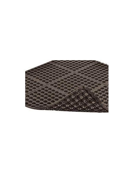 ALFOMBRA ANTIFATIGA CUSHION EASE NEGRO 550 91X91 PERFORADA