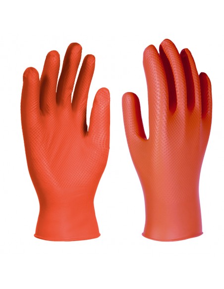 GUANTES NITRILO DESECHABLE TEXTURIZADO SIN POLVO UNIGRIP OR (DISP 50) (50X10)